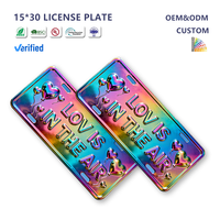 Plaque d'immatriculation en alliage d'aluminium chromé de 6''*12'' pour l'impression de voitures et de motos, vente en gros