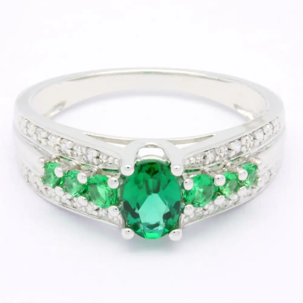 18K 14K 9K Natural Emerald Diamond Luxury Jewelry Fashion Rings For Women Gift