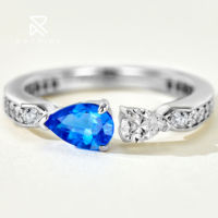 Bague ajustable Rochime en forme de double goutte d'eau avec zircone cubique, chic et tendance, pour usage quotidien, empilable, bijoux pour femme
