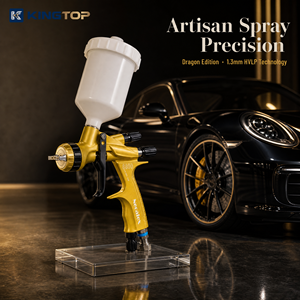 Pistolet de pulvérisation automobile professionnel HVLP Kingtop WARTE haute performance - Pistolet de pulvérisation HVLP - Pistolet de pulvérisation pour peinture transparente 1,3 mm 1,4 mm - Product Image 2