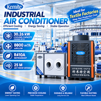 Climatiseur industriel 8000m³/h avec compresseur scroll pour le refroidissement d'entrepôts et d'usines, avec une distance d'alimentation en air de 25m