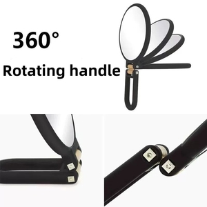 Custom Round Travel Foldable Hand Held <strong>Mirror</strong> Double Sided Small Desktop 1x / 30x <strong>Magnifying</strong> Make up Vanity <strong>Mirror</strong> - Product Image 4