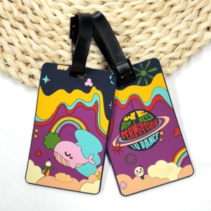 Maravillosa etiqueta de equipaje de goma de PVC personalizada y grabada en relieve para transportadores de viajes de mascotas Etiqueta de amigo peludo Adorable - Product Image 3