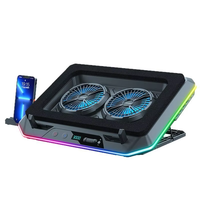 Refroidisseur d'ordinateur portable avec ventilation à pression, refroidisseur de jeu pour ordinateur portable, 8 ventilateurs, vitesse réglable