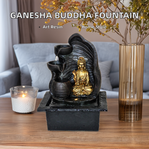 <span class=keywords><strong>Petite</strong></span> <span class=keywords><strong>fontaine</strong></span> d'eau <span class=keywords><strong>Bouddha</strong></span> par Ganesha pour table d'intérieur, faite à la main en résine polyrésine pour la décoration de la maison - Product Image 3