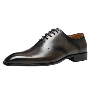 Zapatos Oxford de Vestir para Hombre, Ligeros, Transpirables, con Cordones, Estilo Británico, de Cuero de Grano Entero, Punta en Pico, para Negocios, Bodas y Oficina - Product Image 5