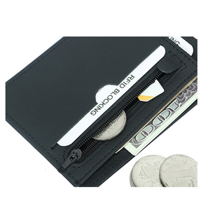 Custom Hot Selling RFID Blocking Carbon Fiber Minimalist Genuine Leather <strong>Mens</strong> <strong>Wallet</strong> With <strong>Coins</strong> <strong>Pocket</strong> - Product Image 5