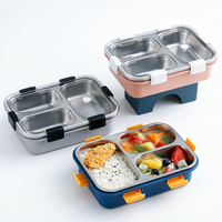 Boîte à lunch isotherme en acier inoxydable 304 à 3 compartiments, anti-fuite, sans BPA, vente en gros, très populaire en Inde