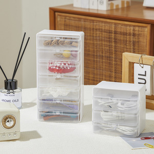 Transparent Desktop Organizer With Compartments For Cables Earphones Stationery Jewelry <b>Storage</b> Box Rectangle Standing Type - Product Image 1