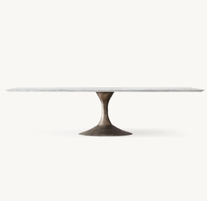 Table à manger rectangulaire en marbre aéro moderne 2024, table à manger en acier inoxydable pour restaurant - Product Image 3