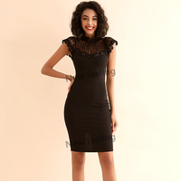 2021 Sexy Schede Vrouwen Met Kant Schouder Elegante Cheong-Sam Stijl Korte Kant Mouw Toevallige Feestjurk Knie-lengte Casual Dress
