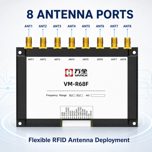 โมดูลเครื่องอ่าน RFID UHF แบบ 8 พอร์ต รุ่น VM-R68F ความถี่ 860-960MHz วัสดุ ABS 8 ช่อง สำหรับควบคุมการเข้าออกด้วยบัตร - Product Image 3