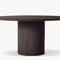 Table à manger ronde en bois massif de style américain moderne Wabi-sabi RH Davos, mobilier pour la maison, 6 personnes, sur mesure