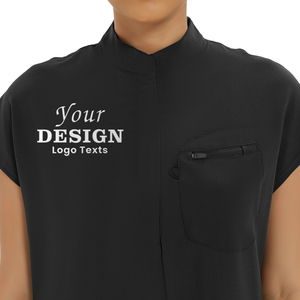 Bộ đồ y tế nữ may đo - Áo blouse cổ mandarin rộng rãi & quần cargo ống đứng ôm sát, 13 túi - Product Image 2