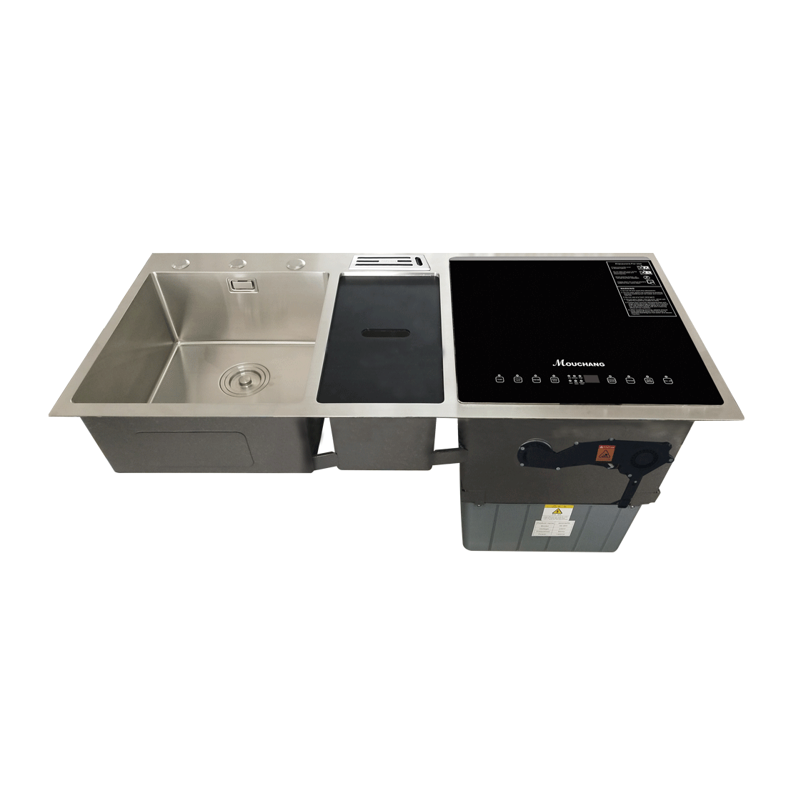 Customized Service Smart Touch Screen Stainless Steel Double Bowl Dishwasher With Kitchen Sink
