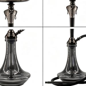 Set de Hookah Negro con Base de Metal y Vidrio, Kit de Pipa para Tabaco con Manguera y Accesorios para Salón, Bar o Uso Doméstico - Product Image 4