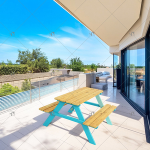 Combinación de <span class=keywords><strong>mesa</strong></span> <span class=keywords><strong>y</strong></span> silla de pícnic al aire libre de madera para niños <span class=keywords><strong>y</strong></span> muebles de jardín <span class=keywords><strong>Juego</strong></span> de Banco de patio para jugar, relajarse o cenar - Product Image 6