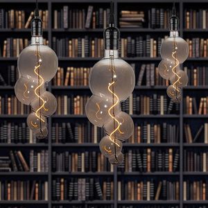 Bombilla de filamento LED Vintage ahumada E27/E26 estilo <span class=keywords><strong>Edison</strong></span> regulable profundo en forma de espiral decorativa grande para Hotel AC/DC certificado ETL - Product Image 3