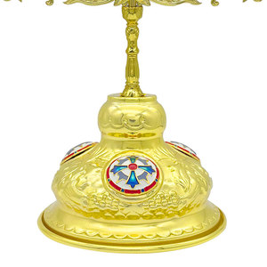 Orthodoxe 7-kaars Zinklegering Kerkbenodigdheden, 12 Inch Hoog 7 Armen Kerkbenodigdheden, Vintage Ontwerp Voor Religieuze Ceremonies - Product Image 5