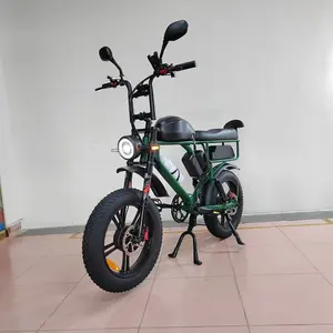 Ban sepeda listrik 52V, baterai ganda Motor 48Ah 2000W suspensi kuat rem hidrolik anti-tusukan untuk sepeda Kota