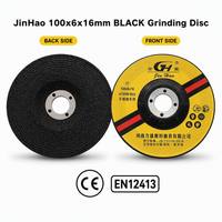 Disco de Pulir Negro JinHao 100x6x16mm T27 con Centro Depresado |   Disco de 4 Pulgadas para Metal INOX |   Amoladora de Alta Resistencia con Certificación EN12413 CE