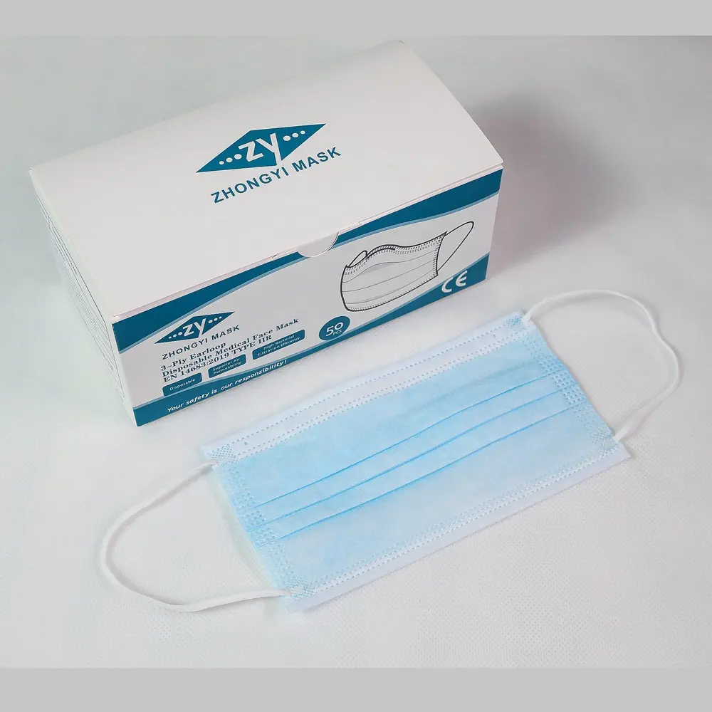 EN14683 TYPE IIR Disposable nonwoven 3-ply Face Mask From white list manufacturer