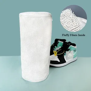 Malha para roupa, venda quente de bolsa branca de microfibra para roupa à máquina de sapatos