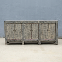 Armoire de rangement rustique en bois massif avec 3 compartiments, portes à panneaux plats, design moderne, meubles pour salon et chambre à coucher