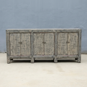 Rustic <b>Wooden</b> <b>Storage</b> <b>Cabinet</b> With 3 Compartments Flat Panel Doors Antique Style Living Room Furniture - Product Image 1