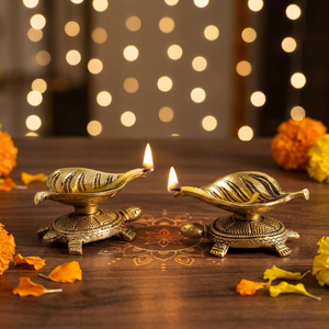 Graceful <b>Leaf</b> Oil Diya the Perfect Blend of Nature and <b>Light</b> Sustainable Glow <b>Leaf</b>-Design Oil Diya for Your Sacred Space - Product Image 5