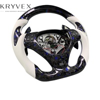 Volant sport en cuir et fibre de carbone personnalisé Kryvex pour E90/E91/E92/E93 M3 328i 330i 335d 135i 3 branches LED