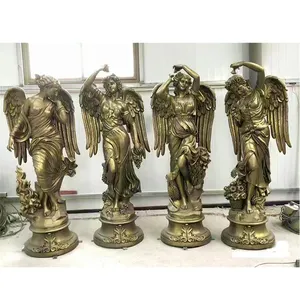 European Modern Art Design Angels Statue Bronze Western Figure Sculpture Outside Indoor Life Size Bronze Winged Angel Statue