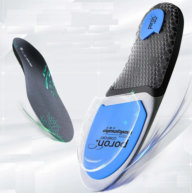 SUPRE LOOK พื้นรองเท้า PORON Total Support,สนับสนุนส่วนโค้งตามขวางแบบกำหนดเองได้พอดีใช้งานได้อย่างปลอดภัยรองรับการกระแทกพื้นรองเท้ากีฬา