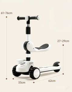 Nouvelle trottinette pliable légère à 3 roues pour enfants avec roues lumineuses LED et PU, corps en plastique, design moderne pour l'extérieur - Product Image 3