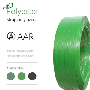 High quality PET strapping band with black print Polyester strapping, 9-32 mm 3/8 - 1 1/4 wide, for all standard machines
