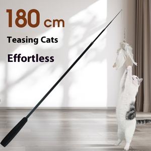 Di lusso 1.8cm eco-friendly tirante telescopico interattivo Pet forniture giocattolo per gatti cani gatto Teaser Mouse Self-Hi piuma pesci - Product Image 3