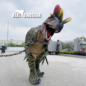 Costume de dinosaure Dilophosaurus grandeur nature pour adulte, tenue portative avec jambes cachées - Product Image 6