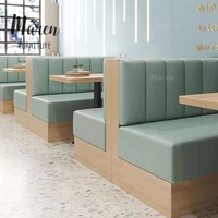 Banc en bois massif personnalisé, écologique et durable, style nordique, pour restaurant et café, avec table et chaises murales