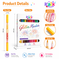 KAIX - Bolígrafo de Secado Rápido para Decoración de Uñas, 3 en 1, Doble Punta, Acabado Brillante, para Manicura en Salón