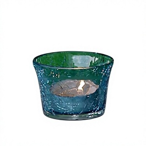 Porte-bougie chauffe-plat en verre bleu pour décorations de table de pièce maîtresse de mariage douche nuptiale et décor à la maison - Product Image 1
