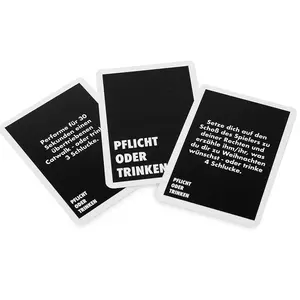 Impression papier de haute qualité fête à boire jeux de cartes de jeu personnalisés noirs pour adultes