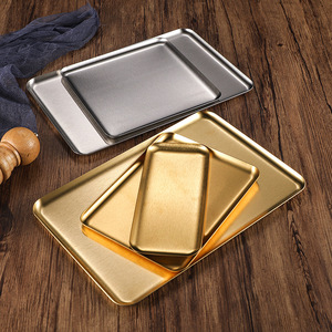 2025 <span class=keywords><strong>pas</strong></span> <span class=keywords><strong>cher</strong></span> en acier inoxydable coréen rectangulaire <span class=keywords><strong>assiette</strong></span> Sushi assiettes plats de service Snack plateau gâteau plateau plateau plateau de rangement pour hôtel - Product Image 5