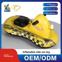 Nouveau style de radeau gonflable OEM personnalisé pour enfants, moto jaune en PVC sécurisée pour l'eau, motif dessin animé, 150x81x64cm