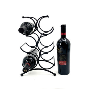 Estante organizador de botellas de agua y vino, alambre de metal, color negro, precio directo de fábrica - Product Image 2