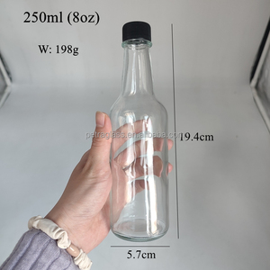 100ml 150ml 250ml Bouteille de sauce piquante vide bon marché pour épices et piment de table en verre pour salade BBQ avec bouchon étanche et films rétractables - Product Image 2