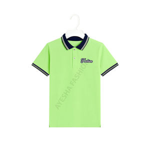 Vente en gros de t-shirts de golf anti-rides 100% coton tricotés avec poche en piqué à manches courtes pour enfants avec logo personnalisé - Product Image 1