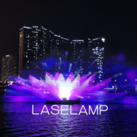 Fontaine musicale extérieure LSL Modèle 008 en acier inoxydable commercial 30m x 15m avec écran d'eau, spectacle de danse laser RGB synchronisé