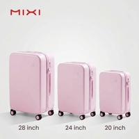 Ensemble de 3 valises Mixi Trolley Bag 20, 24 et 28 pouces en polycarbonate pur, bagages de voyage avec fermeture éclair, valises de 28 pouces