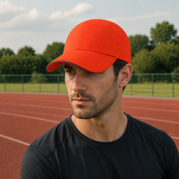 Gorra Deportiva Naranja con Logotipo Personalizado y Visera Curva, Gorra de Béisbol Informal para Exteriores, Sin Marca, Suministro de Fabricante al por Mayor