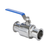 Vanne à boisseau sphérique manuelle sanitaire bidirectionnelle 1 1/4'' à dégagement rapide, en acier inoxydable 304 de qualité alimentaire, type à collier, pour eau à température normale, OEM